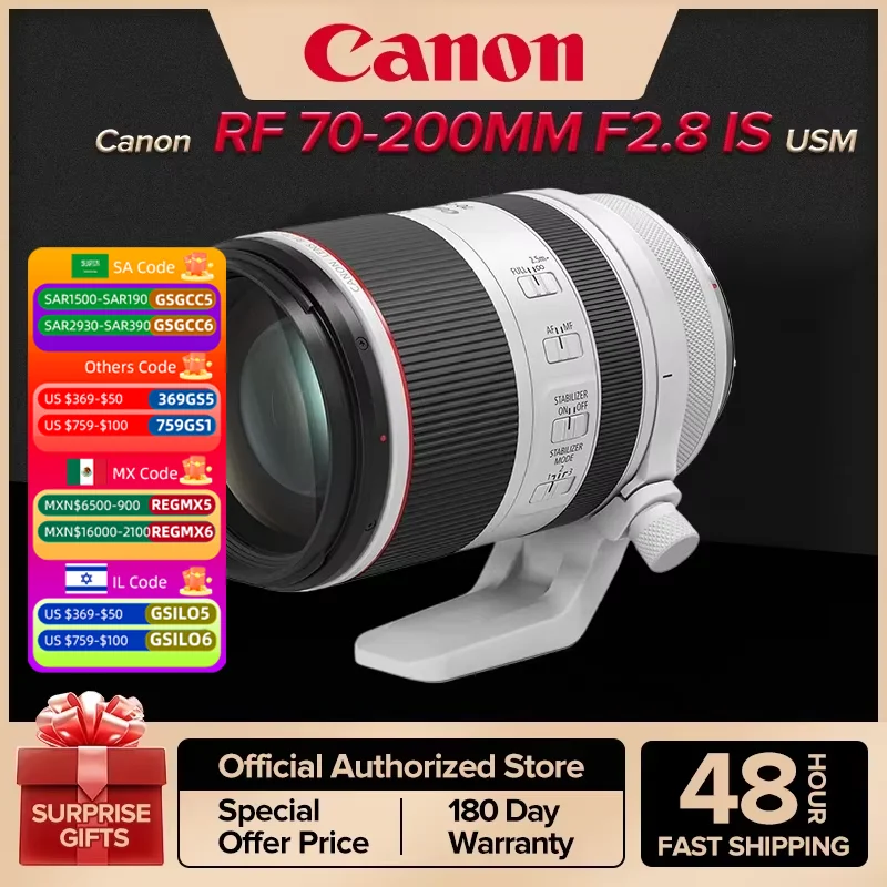 Canon RF 70-200MM F2.8 USM IS Lens Full Frame Mirrorless Camera Lens Autofocus ZOOM Telephoto Portrait Animal Lens For R RP R5