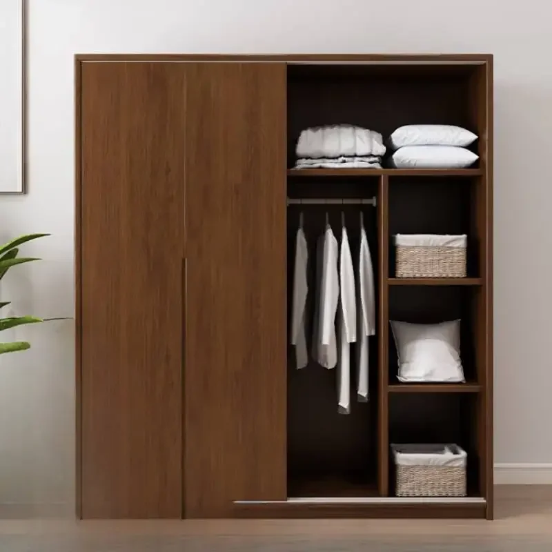 

Aesthetic Wood Wardrobes Glass Doors Orgnizer Wooden Display Wardrobe Bedroom Modern Stylish Armadio Guardaroba Furniture