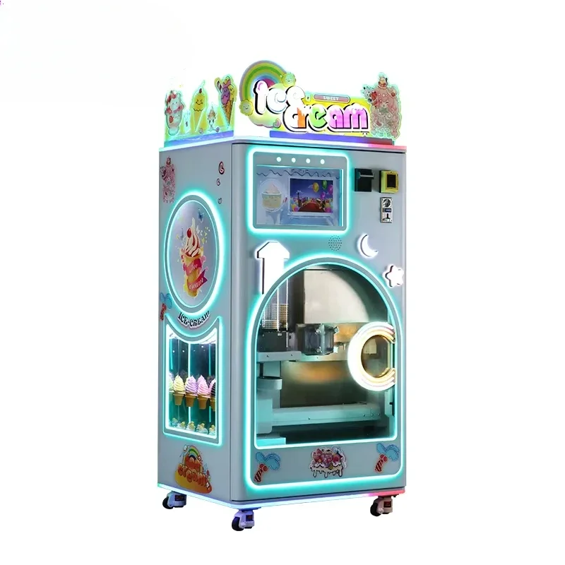 Automatic Self-Service Soft Coin Soft Service Sundae Ice Cream Vending Machine