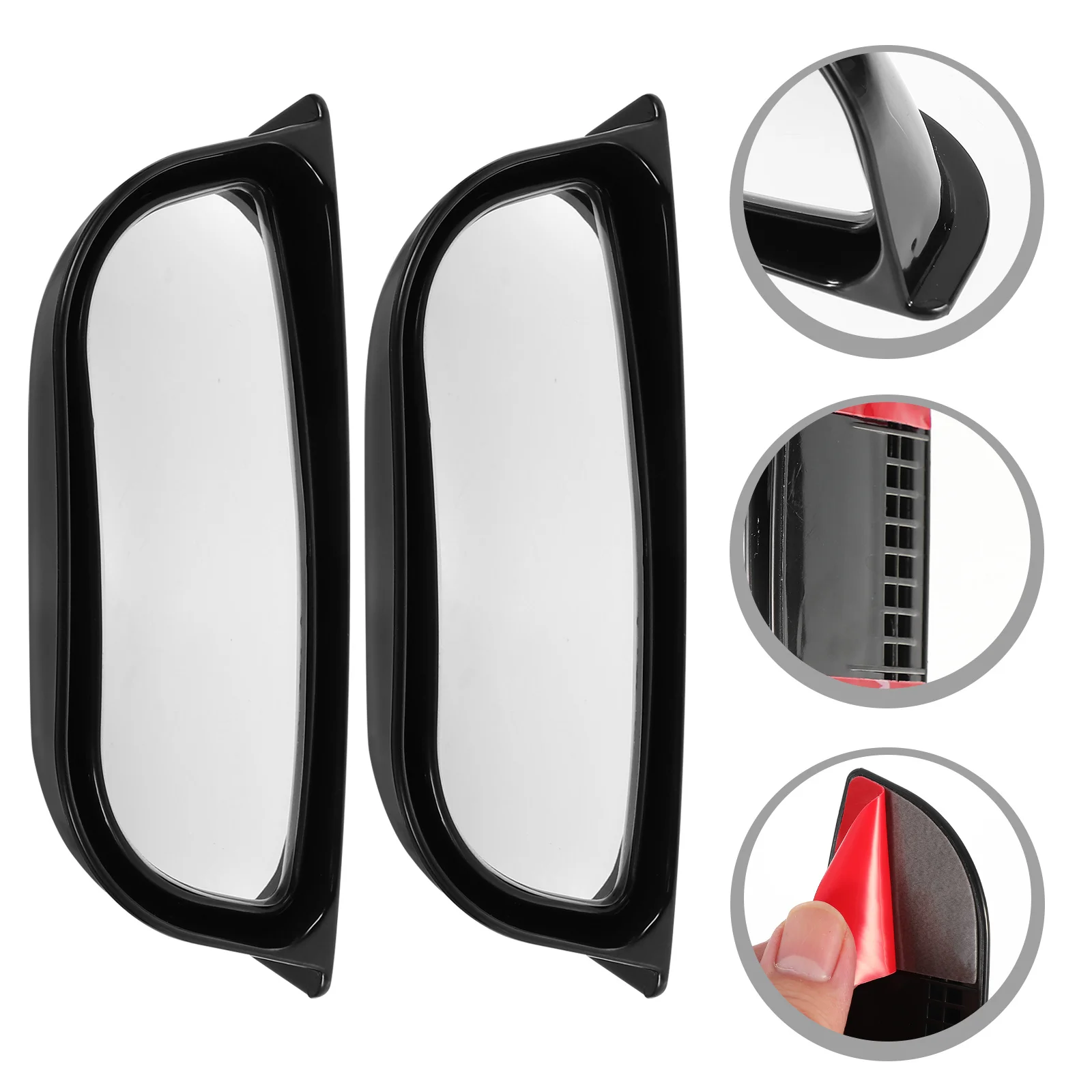 

1Set -Pillar Side View Mirrors Adjustable Wide Angle Blind Spot Mirrors Rear Seat Auxiliary Rear View Mirror Black