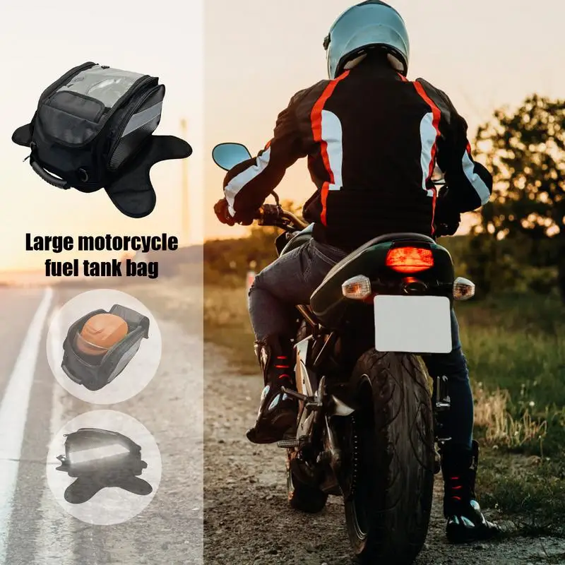 

Motorcycle Tank Bag Magnetic Waterproof Magnetic Motorcycle Tail Bag Oxford Motorbike Saddle Bag Black Motorcycle Backpack