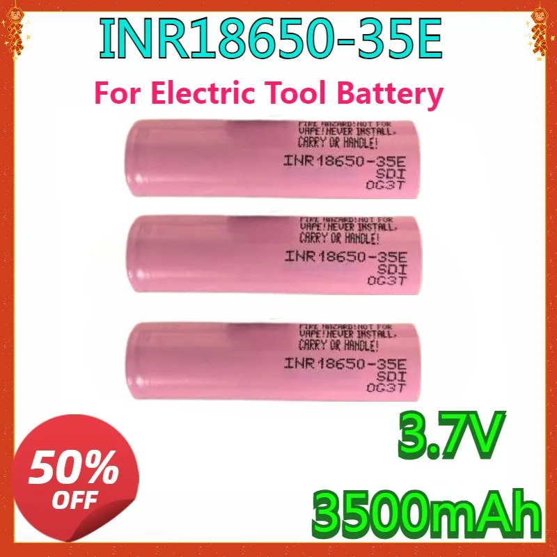 

New High-quality Rechargeable Battery, 18650 35E Lithium-ion Battery, 3.7V 3500mAh for Electric Tool High Capacity Battery
