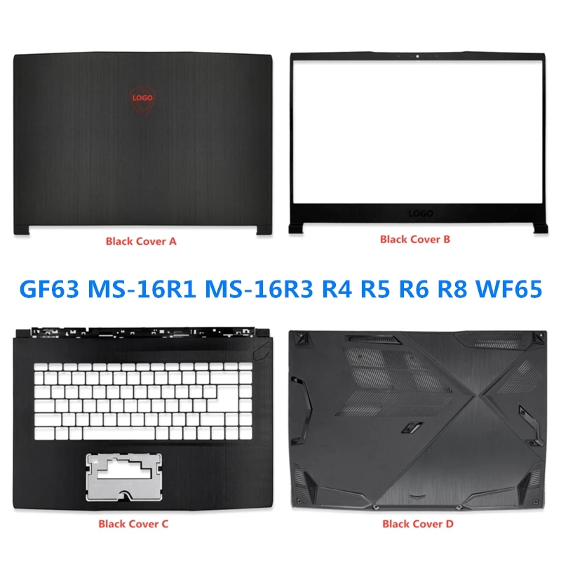 New For MSI GF63 MS-16R1 MS-16R3 MS-16R4 MS-16R5 R6 R8 WF65 Laptop LCD Back Cover/Front Frame Bezel/Palmrest/Bottom Case/Hinges