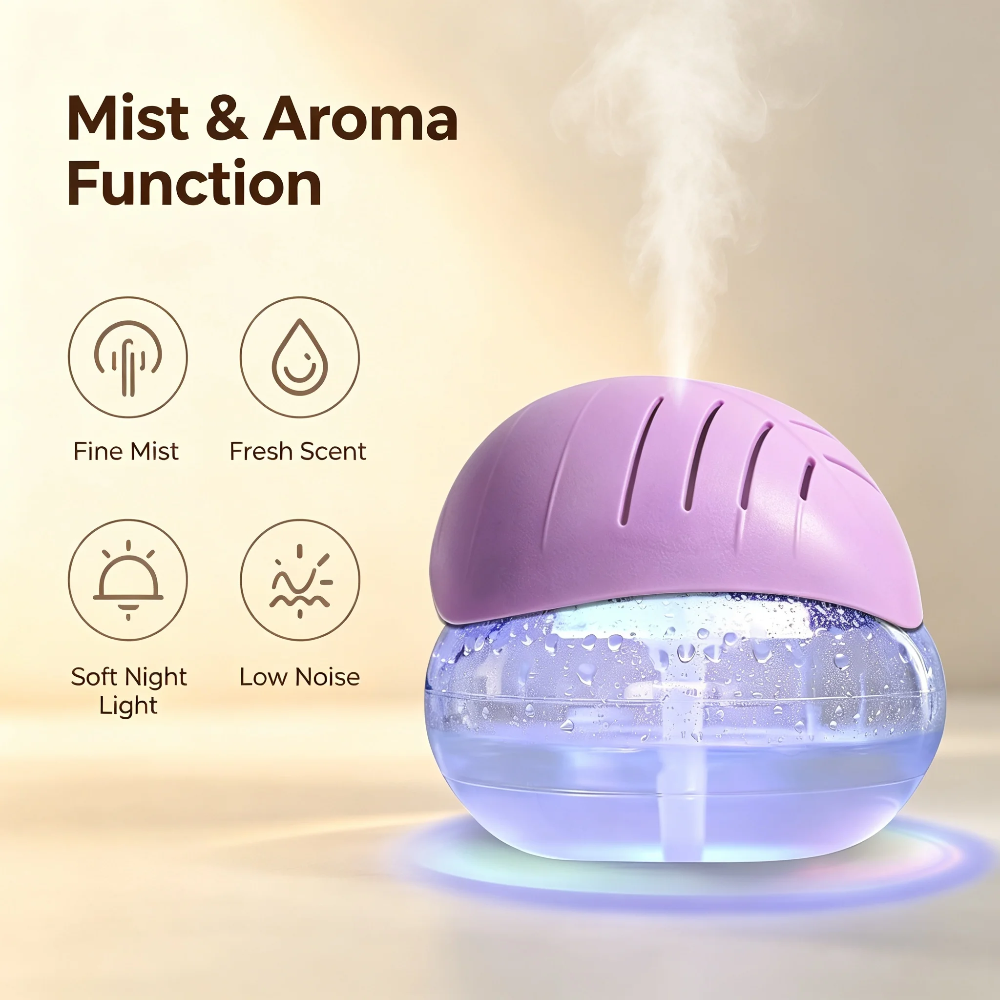 Home Air Purifier Without HEPA Filter Water‑Washing Air Scrubber Portable Mini Air Humidifier, Cold Air Scent Diffuser Machine A