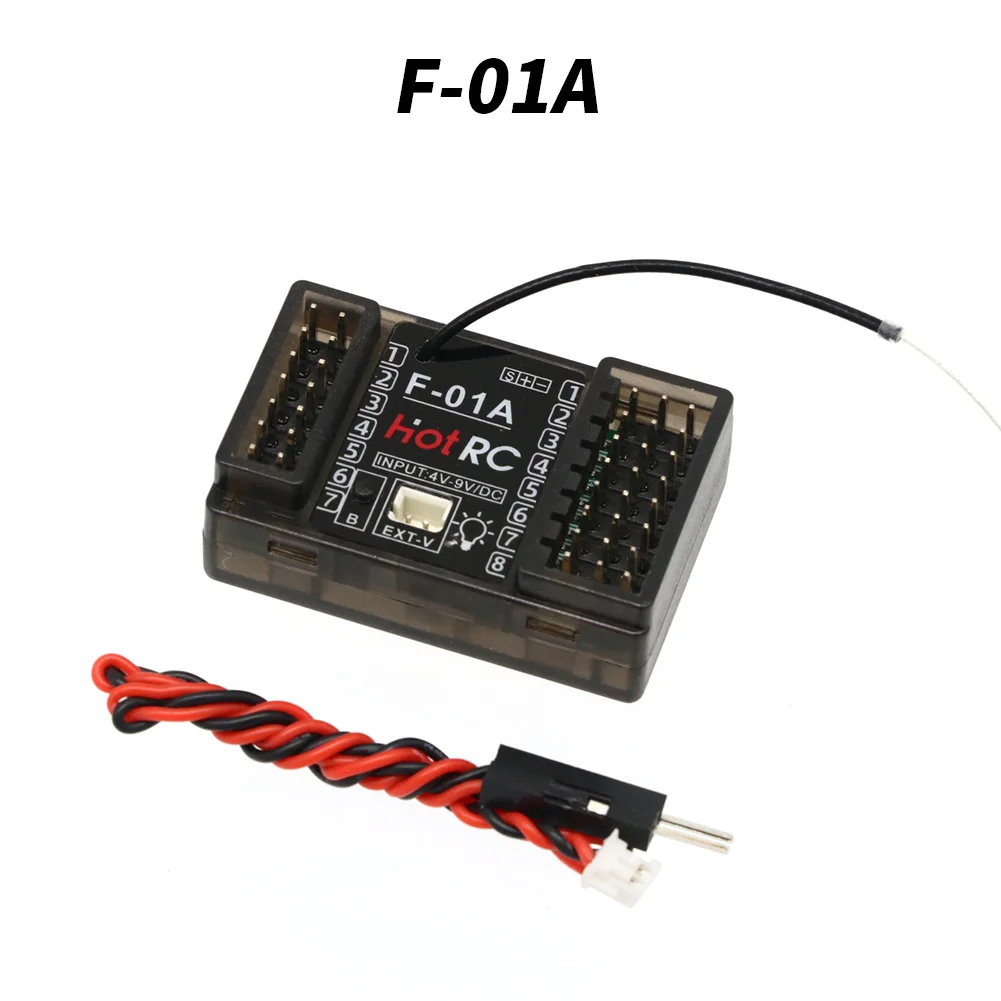 HOTRC 2.4Ghz F-04B F-06A F-08A F-01A F-04BT F-06AT F-08AT F-01AT 4/6/8CH PWM RC-ontvanger met gyro & lichtbesturing voor Hotrc Tra
