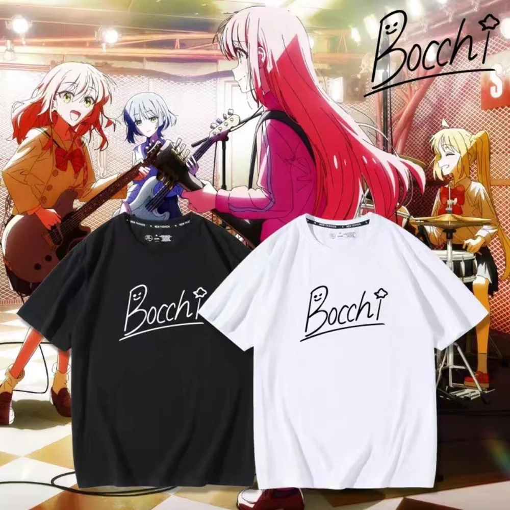 Gotoh Hitori Anime T-shirts Bocchi The Rock Manga Graphic Oversized Women Cute Top Men Short Sleeve Tee Summer Kawaii Clothing