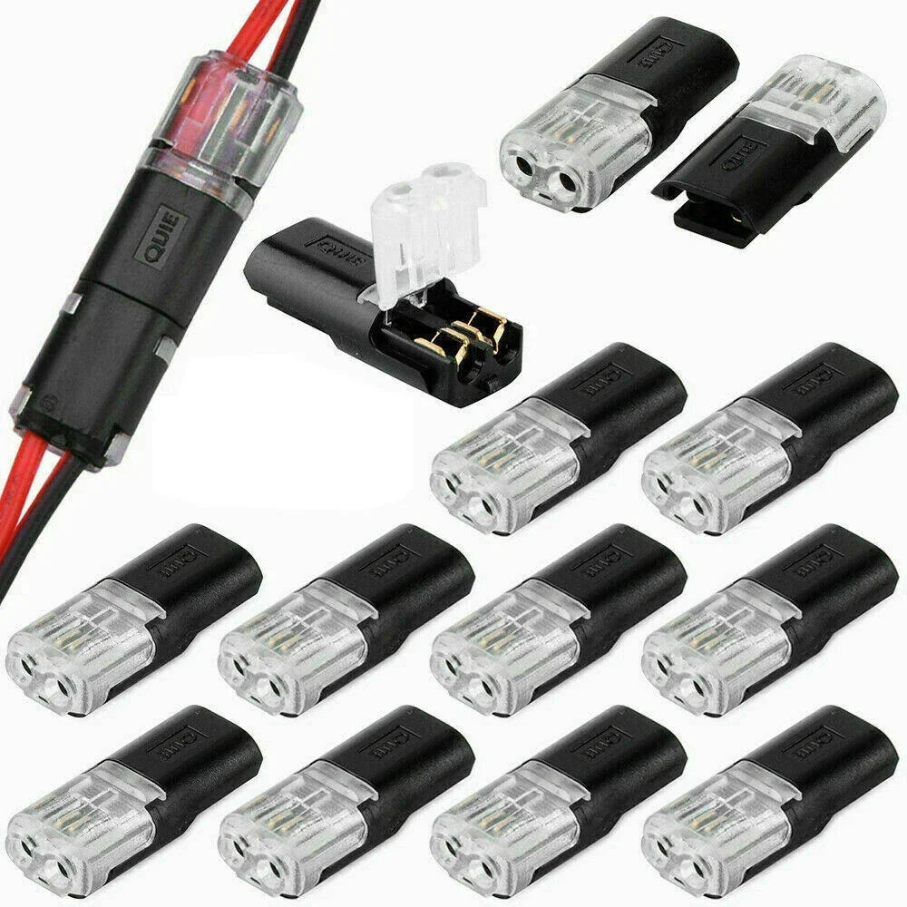 6/26/50pcs Spring Connector2 Pin Way Plug Car Waterproof Electrical Connector Wire Cable Automotive Auto Cable Plug Connector