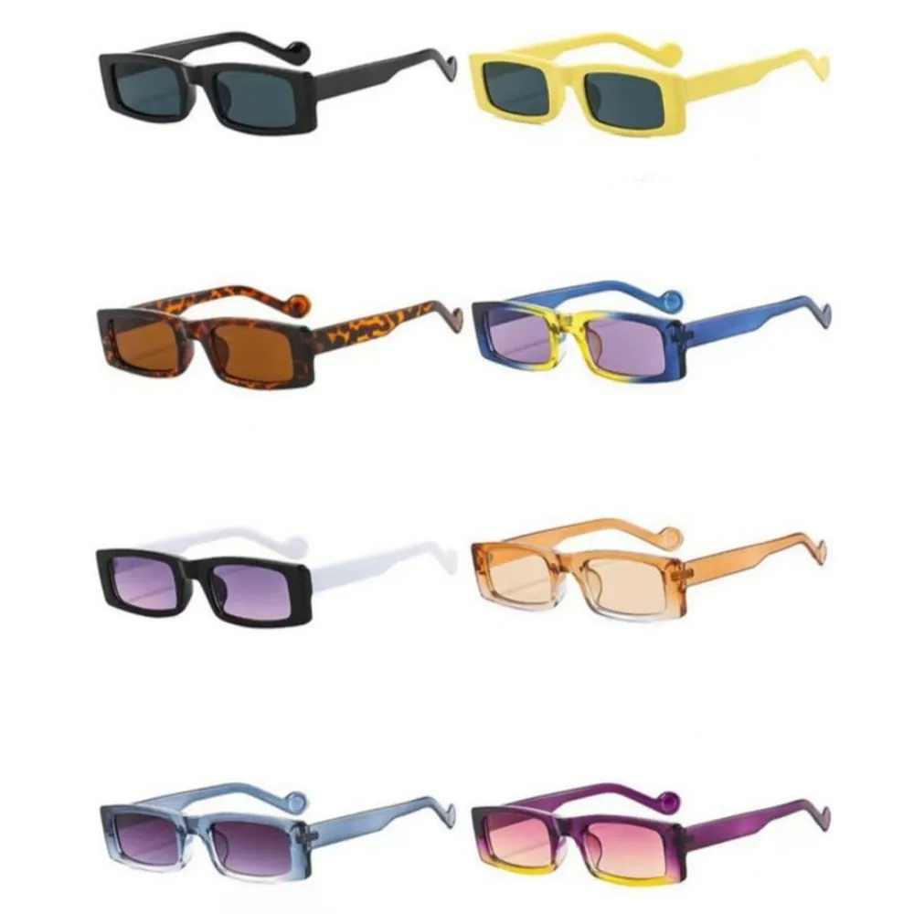 Fashion Small Rectangle Frame Sunglasses Retro Candy Color Sun Glasses Brand Design Uv400 Shades Goggles Street Hip Hop Eyewear