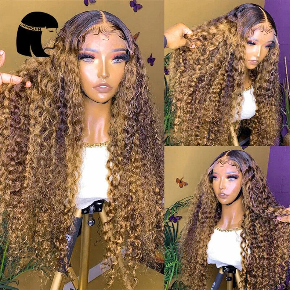 30 40 Inch Brazilian Curly Highlight 13x6 Hd Lace Frontal Wig 13x4 Lace Front Human Hair Wigs Deep Wave 4x4 5x5 Closure Lace Wig