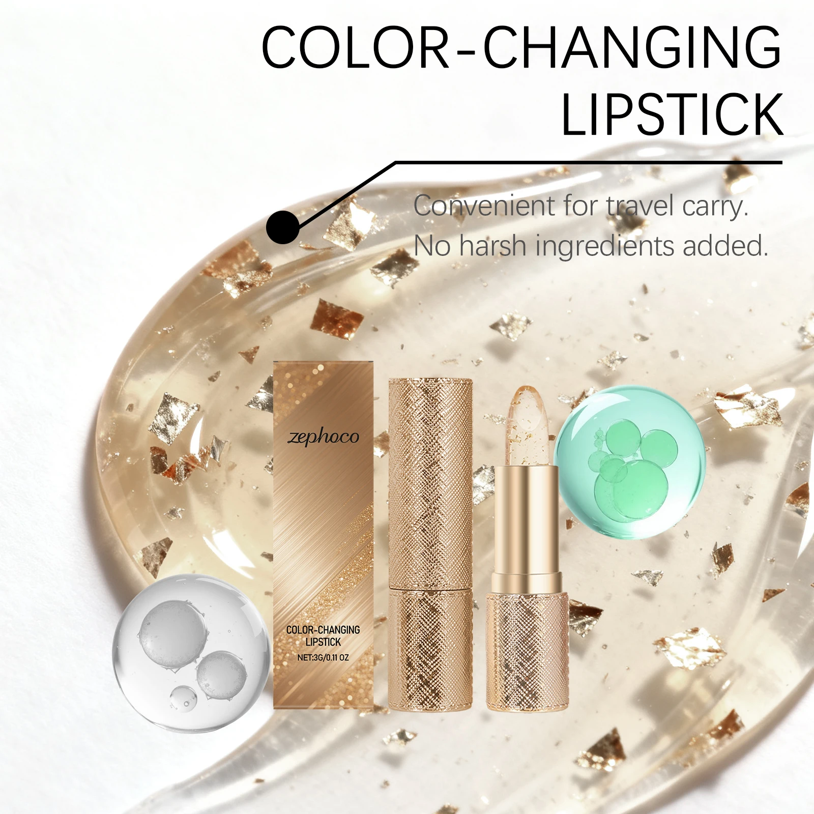 Kleurveranderende lippenstift voor vrouwen Langdurige hydraterende lippenstift Gemakkelijk te kleuren Waterdichte kleur Lippenbalsem Veranderende make-up 3g