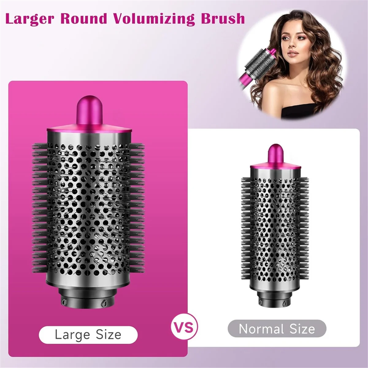 Large Round Volumizing Brush for Dyson Airwrap Accessories Bigger Round Brush Volumizer Attachment Tool, Rose