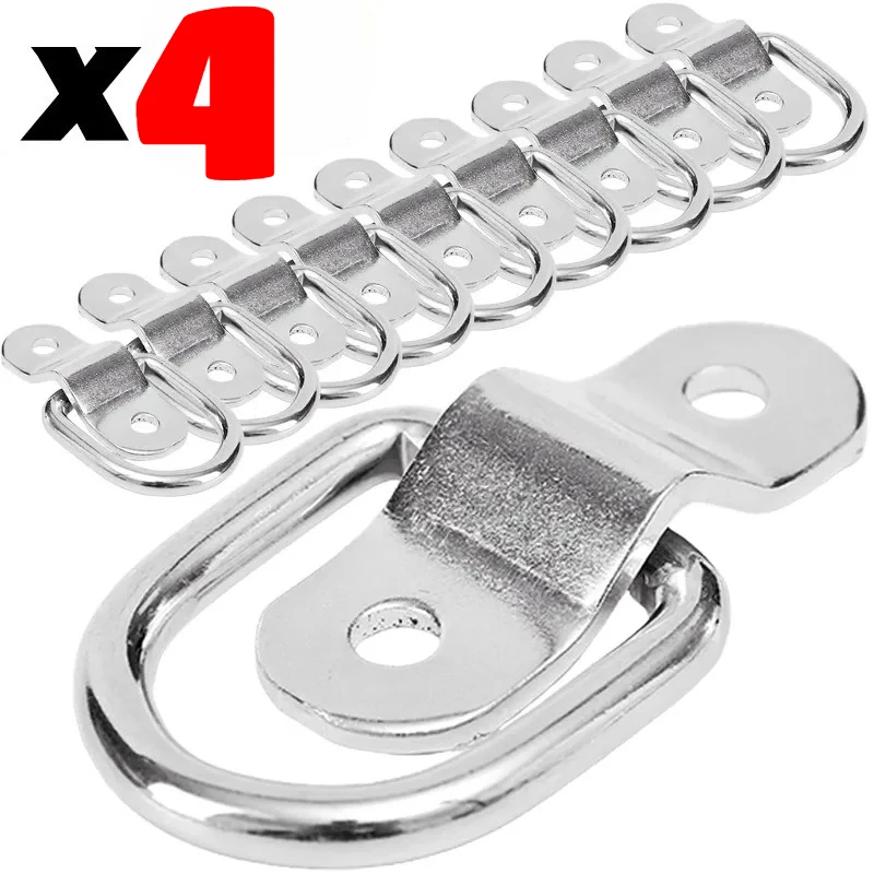 D Ring Tie Down Anchor Hook for Cargo Securing on Car Trucks Trailers Heavy Duty Metal Pull Ring Easy Surface Mount Fixing Point