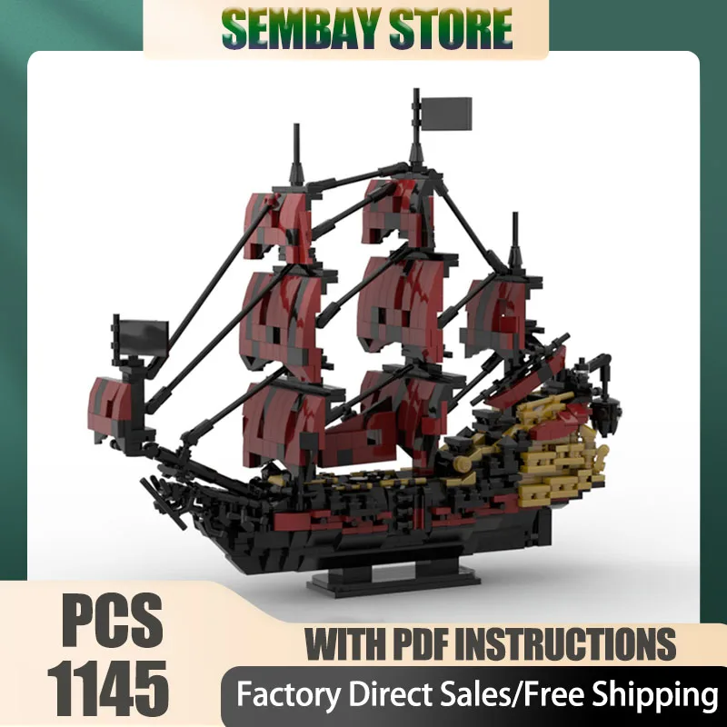 

Warship Model Moc Building Bricks Modular Revenge Pirates Ship Model Technology Blocks Christmas DIY Toy Construction Gifts