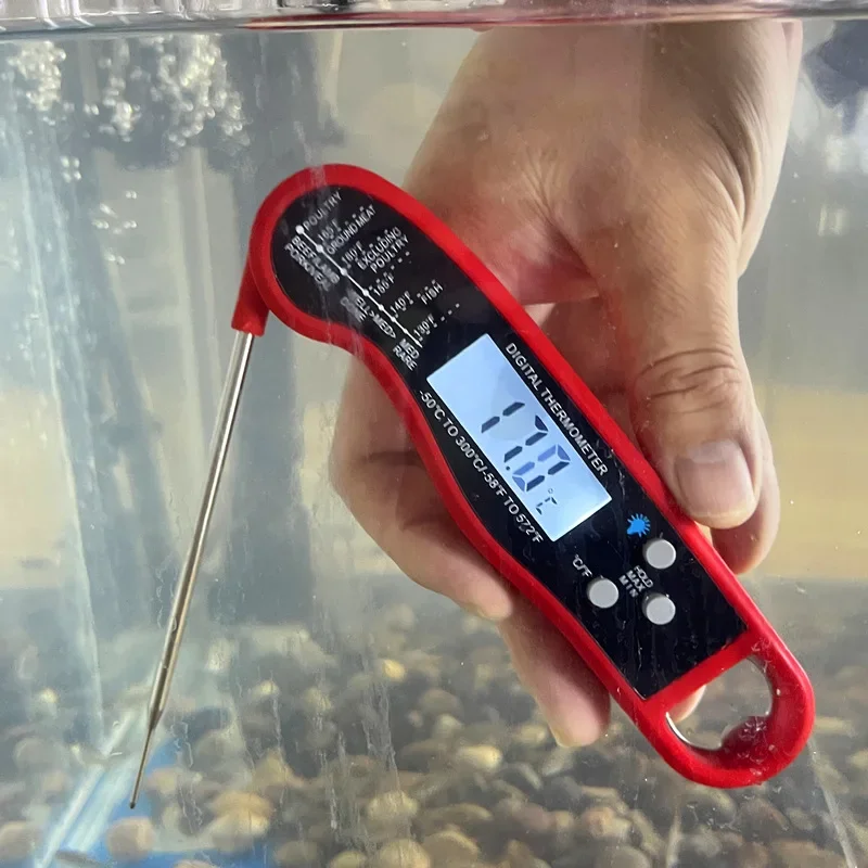 Cozinha Dobrável Termômetro Comida Impermeável Temperatura da Água Medidor Assado Leite Chá com Luz de Fundo Tp102