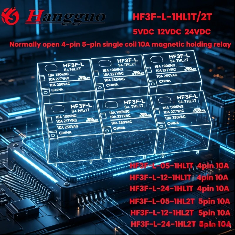 5pcs HF3F-L-1HL 1t/2 HF3F-L-5-1HL1T 5v 12v 24v 4pin HF3F-L-05-1HL2T 5pin 10a 5v 12v 24v einzelne Spule 10a magnetisches Halte
