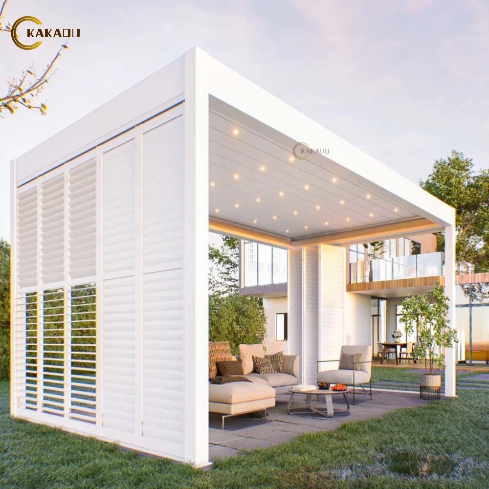 Cubierta para Pérgola KAKADU, Pérgola de Aluminio con Techo de Láminas, Hermosas Pérgolas y Gazebos para Uso en Exteriores