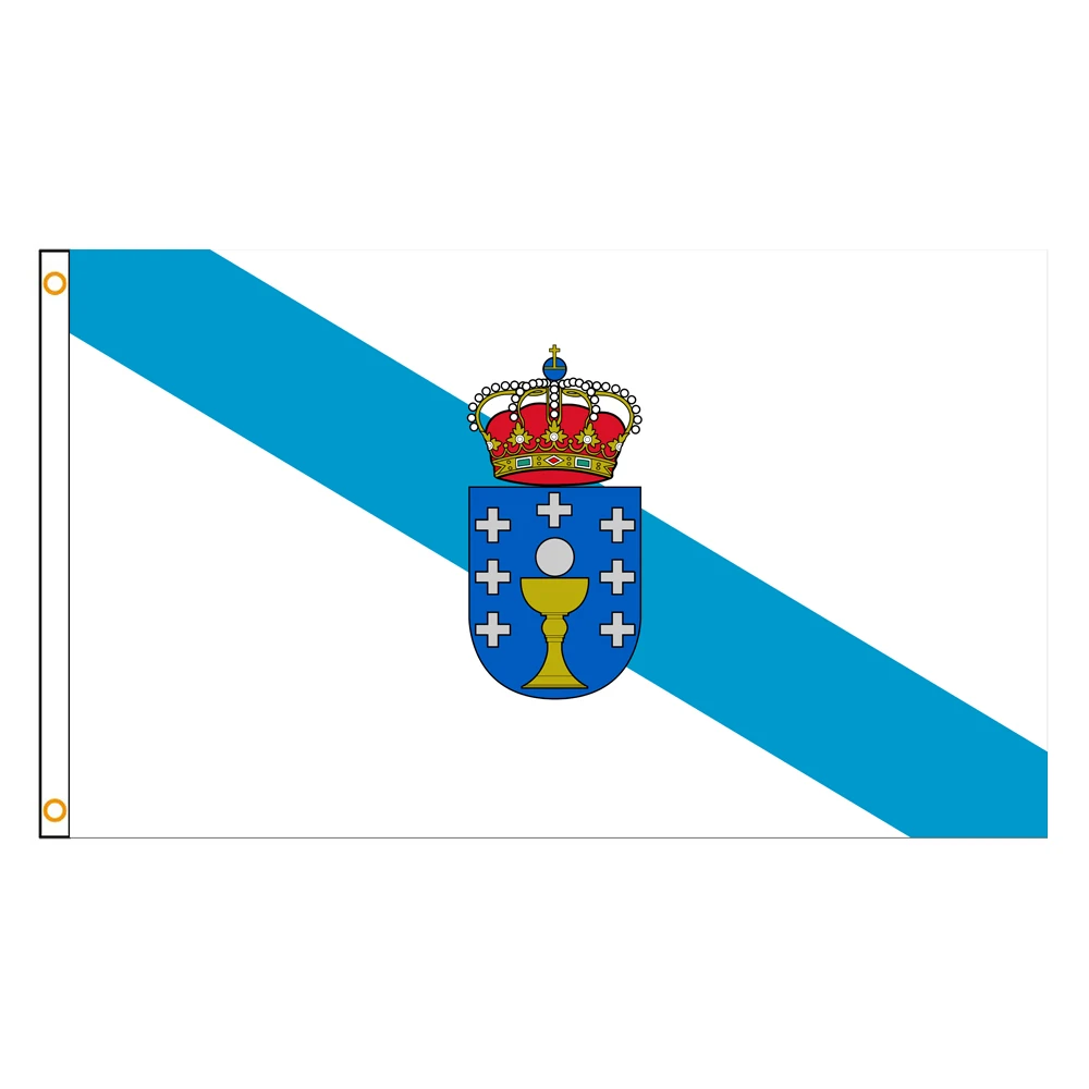 60×90 90x150 120×180CM Galicia Flag Polyester Printed Banner Autonomous communities of Spain Tapestry For Decor