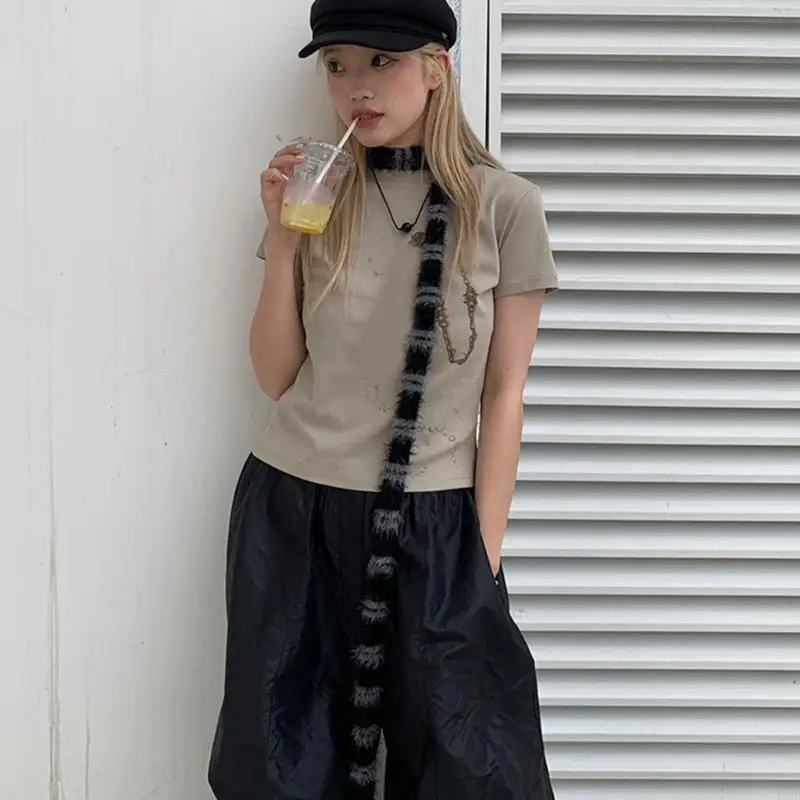 H58e długi pluszowy szalik Neckerchief for Women Girl Birthday Prezent, wiosenne letnie użycie