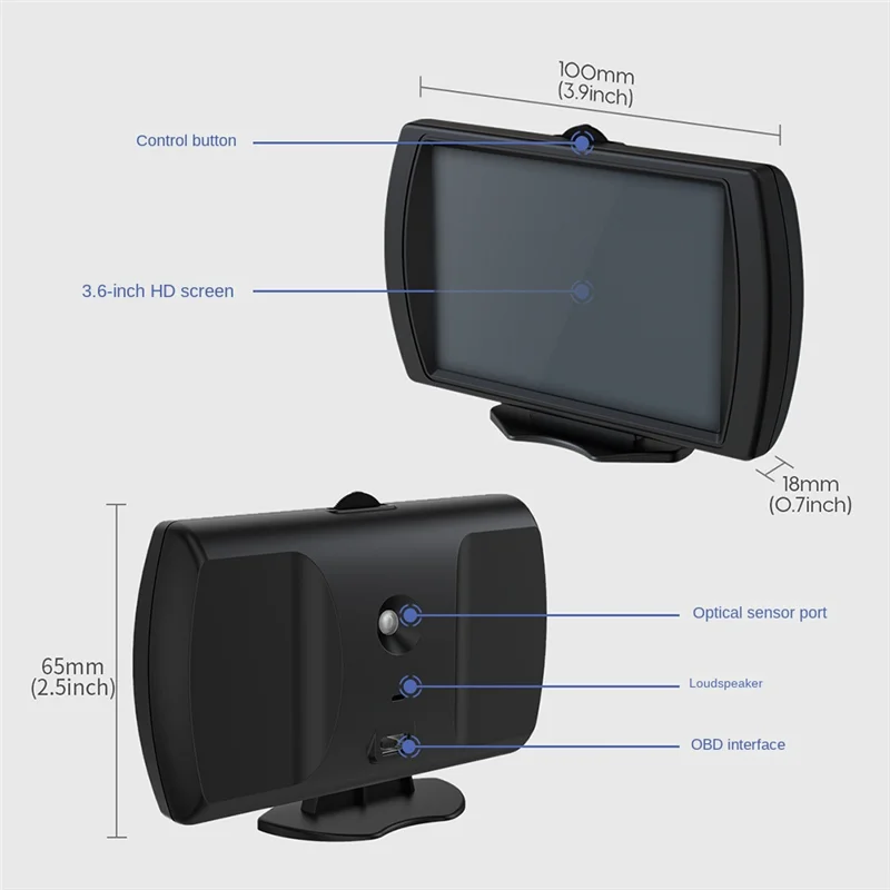 M90 Multi-Functional Car -Up Display HUD GPS Slope Meter OBD-II Speed Odometer Car Accessories