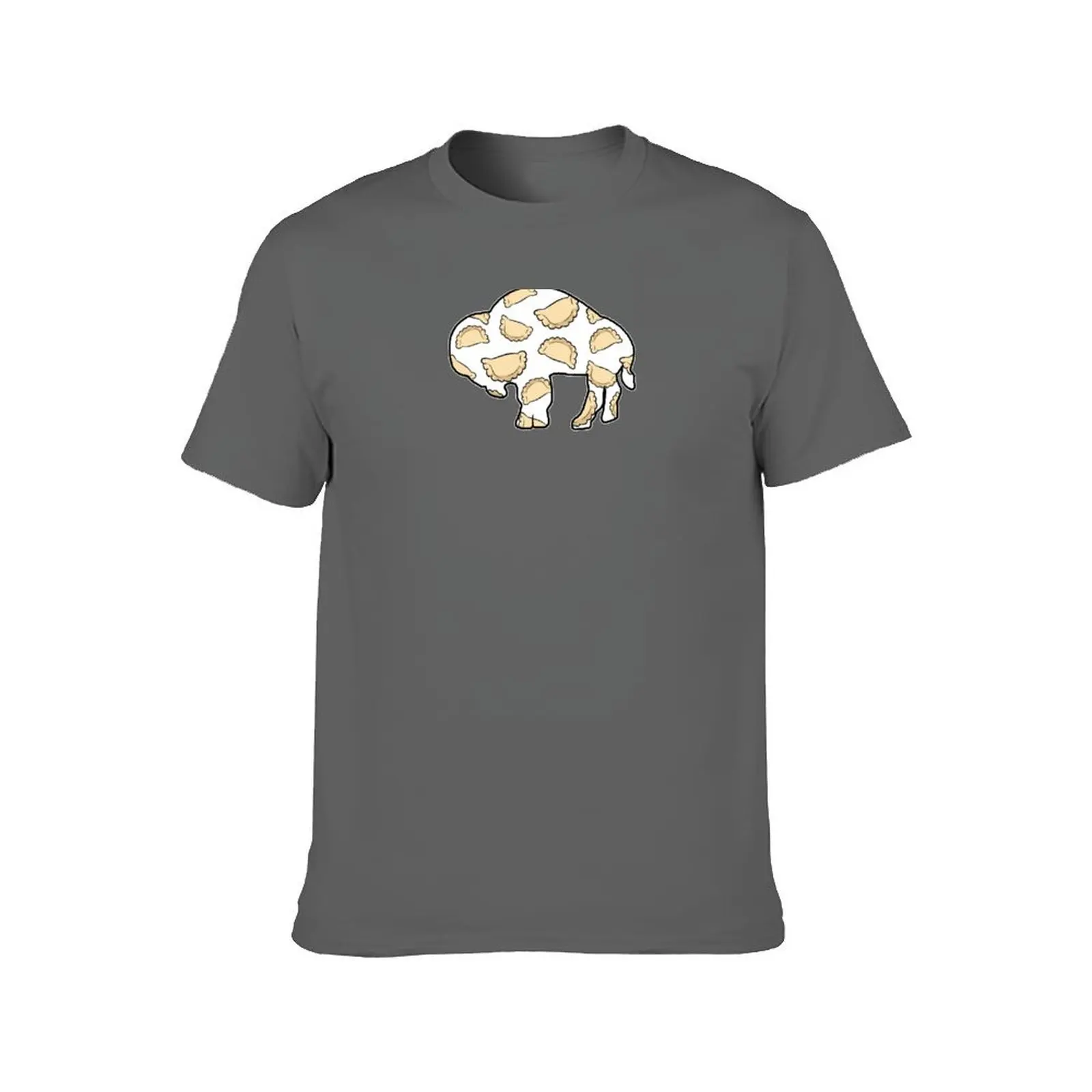 Buffalo Pierogi Silhouette - White T-Shirt plus size tops for a boy luxury designer men clothings