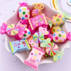 20pcs Resin 3D Sweet Colorful Dot Candy Flatback Cabochon Simulation Foods Scrapbook DIY Bow Embellishments Figurines Crafts M23