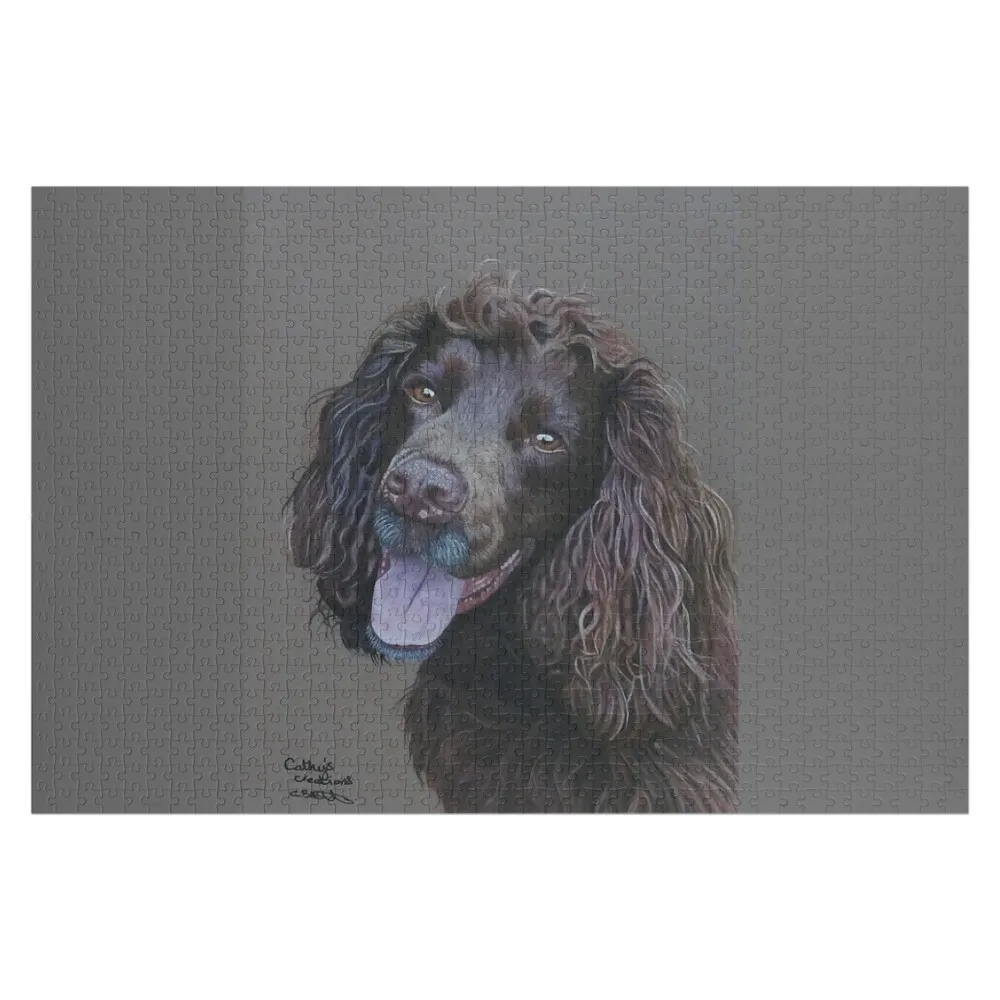 

Working Cocker Spaniel, Fin Jigsaw Puzzle Custom Name Wood Wooden Name Custom Personalized Puzzle