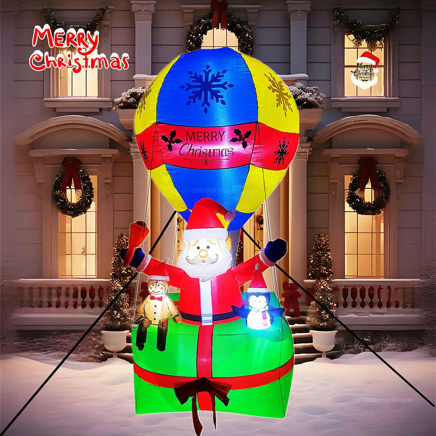 

Рождественские надувные воздушные шары, кукла, пингвины, модель Санта-Клауса, встроенный светодиодный светильник, праздничные уличные лужайки, квадраты, декоративная опора