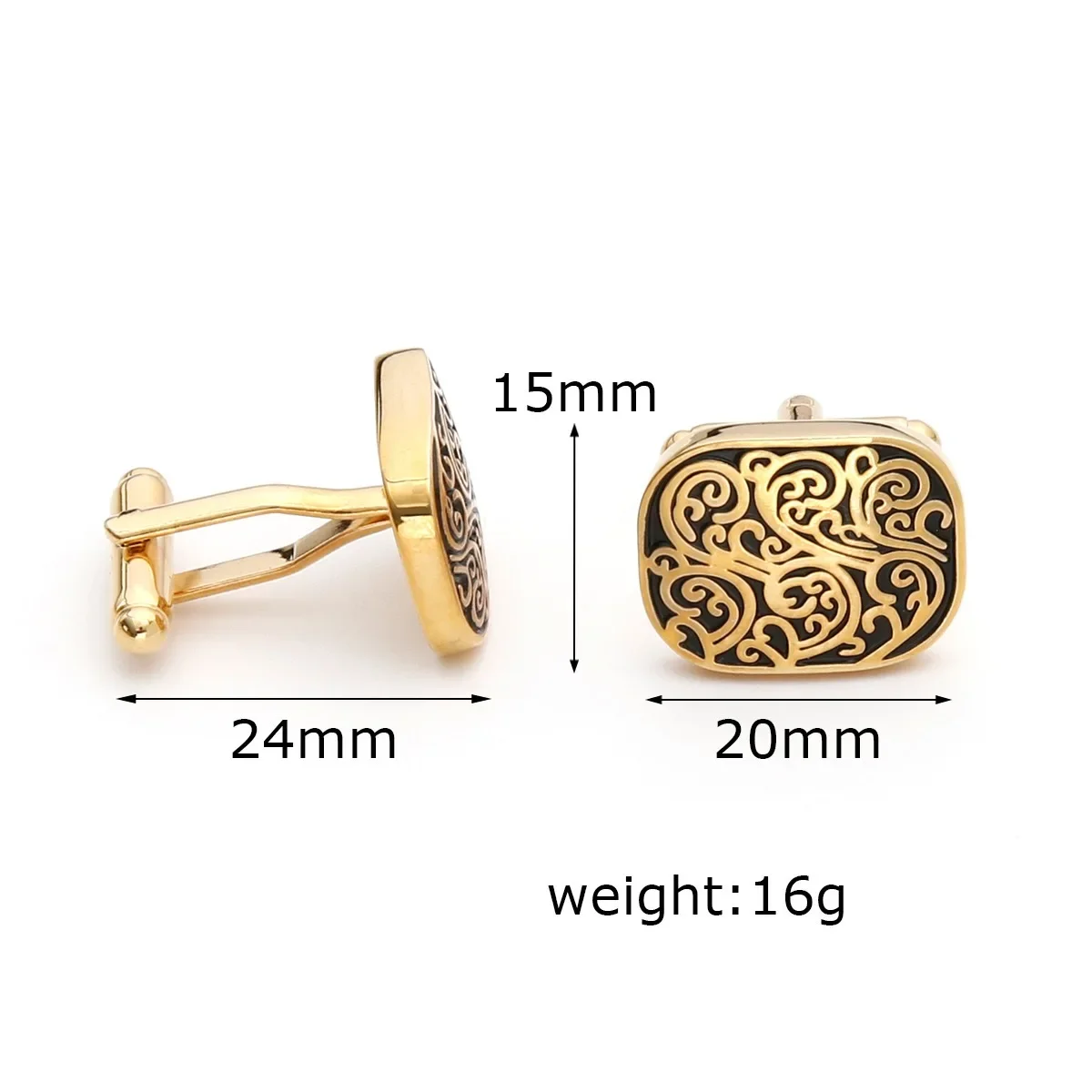 Kancing Manset Emas Kualitas Tinggi Pola Antik Poker Simpul Burung Bentuk Ikan Peluru Manset Kemeja Prancis Aksesori Setelan Perhiasan Pernikahan