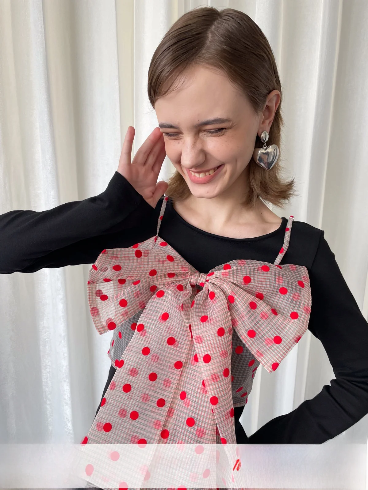 

Женский жилет Red Me в горошек, верхняя одежда, многослойная одежда с узлом, хлопок, весенне-летний сезон