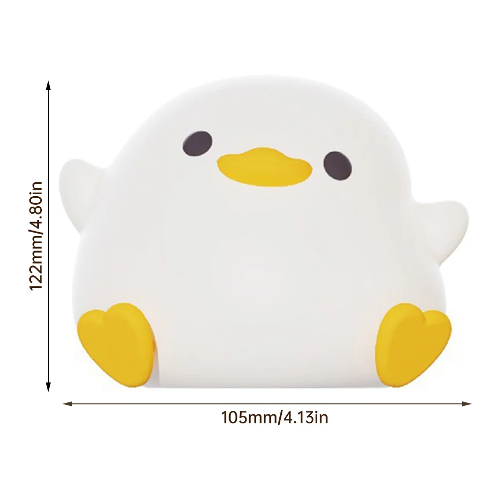 Cute Duck LED Night Lamp Soft Silicone Small Touch Sensor Lamp USB Rechargeable Timing Pat Light for Children Home Bedroom