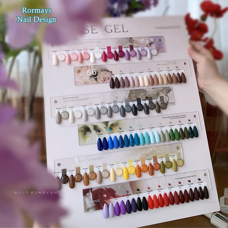 Rormays populaire gel de polissage 56 pièces printemps été vernis blanc gel UV LED Semi Permanent Immersion couleur unie Kit de Salon de manucure