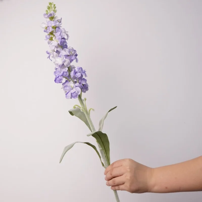 3 Stücke Feuchtigkeitsspendende Violette Kunstblumen Heimdekoration Echt Wirkende Hyazinthe Hochzeitsdekoration Blumenarrangement Großer Delphinium – Detail 13