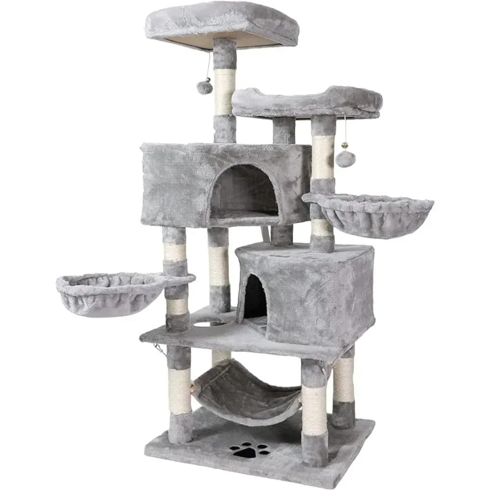 

Indoor Cat Tower - Big Cat Multi-Storey - Cat Apartment Climbing Tower, Pet Play House Bed & Furniture Scraper with House