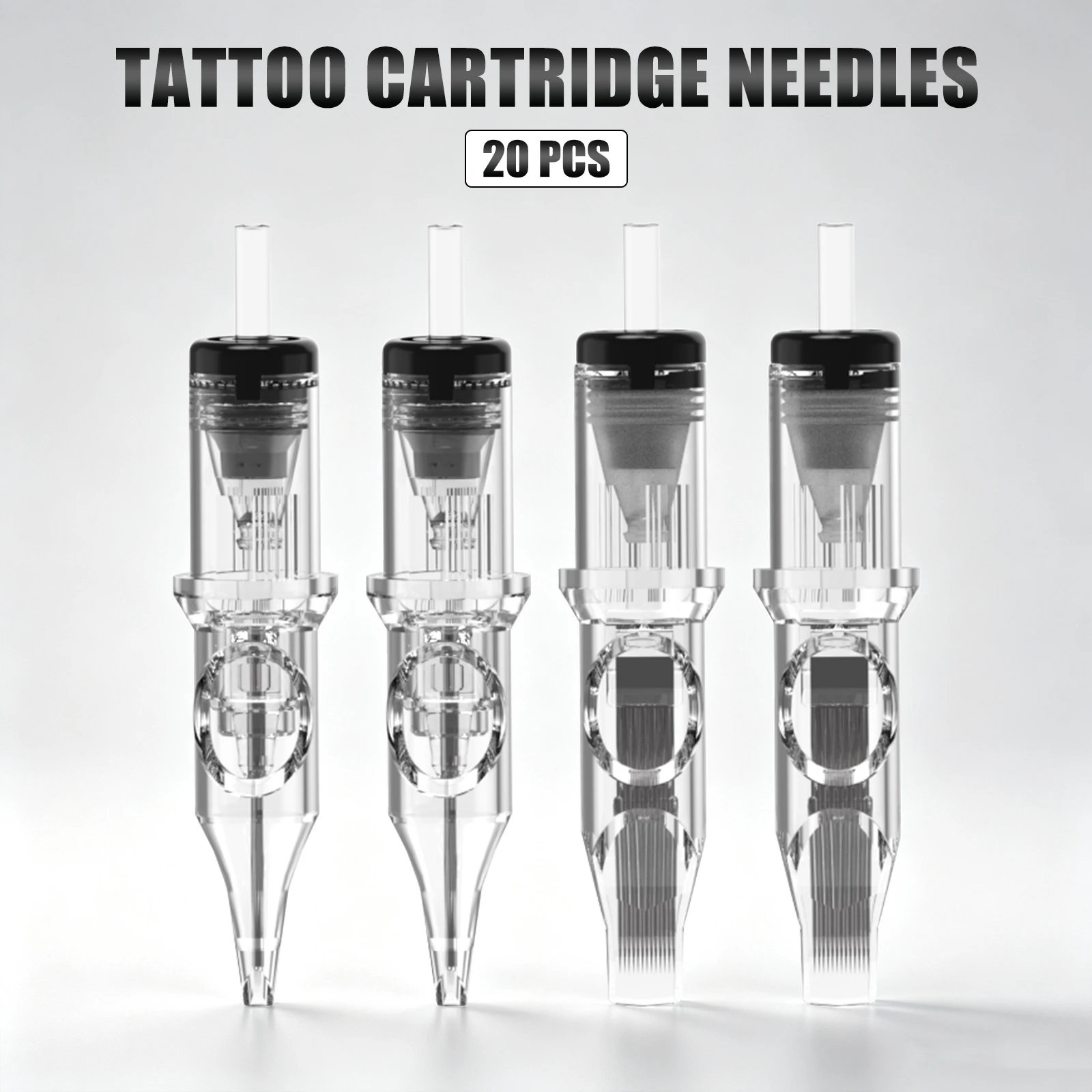 20/50PCS Transparent Tattoo Cartridge Needles RL RS M1 CM Disposable Sterilized Cartridge Needles for Tattoo Machine Pen Supply