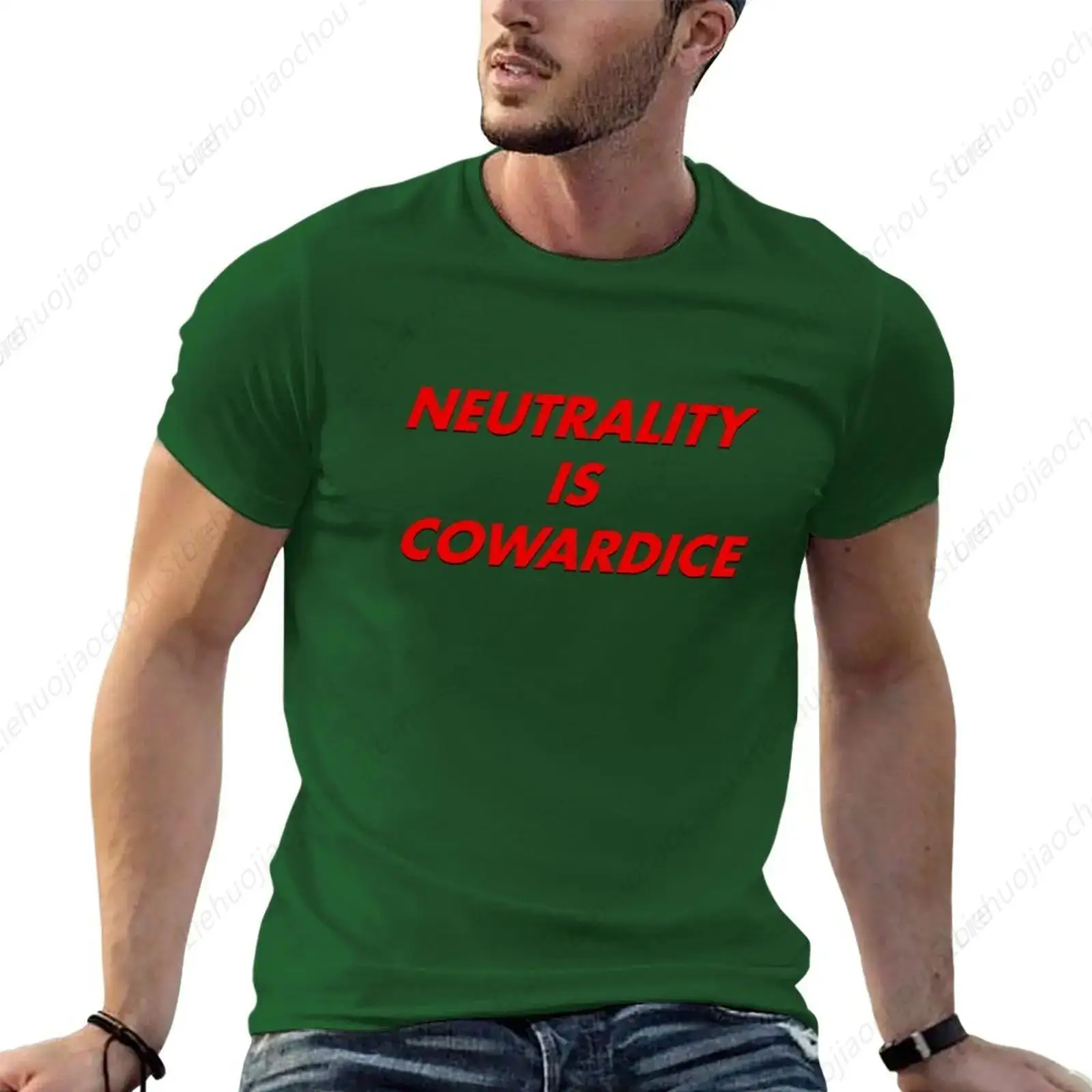 New NEUTRALITY IS COWARDICE T-Shirt plus size t shirts hippie clothes summer top T-shirts for men cotton