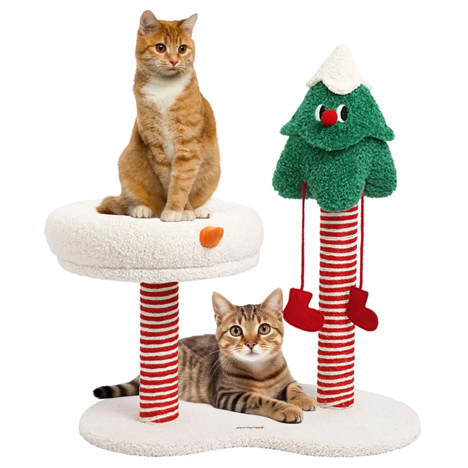 Cat Scratching Post Christmas Theme Cat Climbing Rack for Kittens Jumping