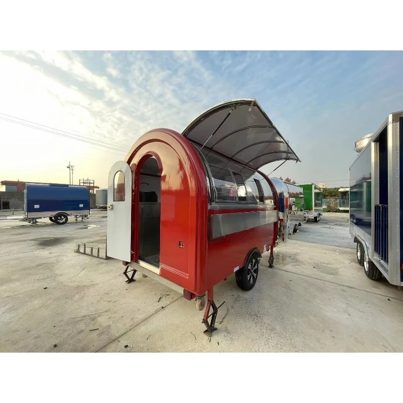MAICHE مخصص الأحمر المحمول عصير القهوة هوت دوج الآيس كريم الغذاء مقطورة شاحنة عربة الوجبات السريعة بار #5