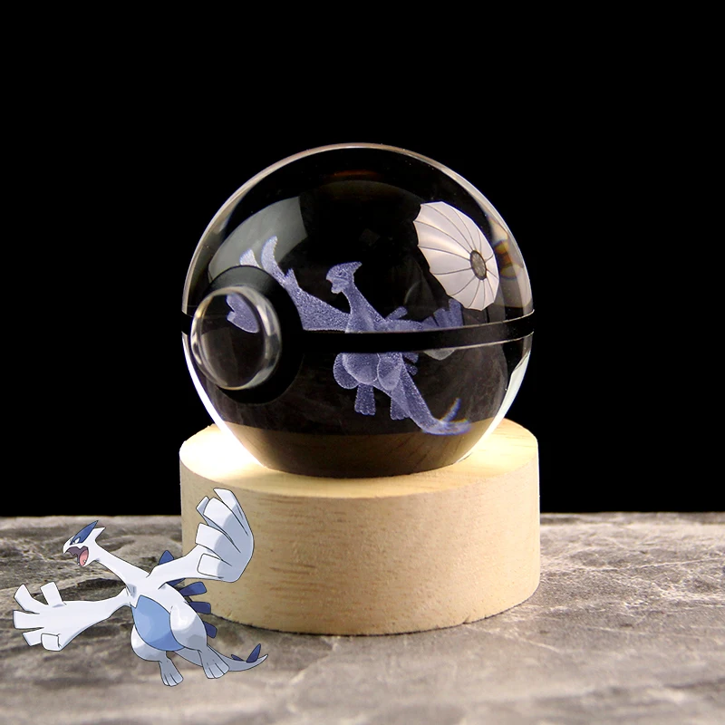 

Pokemon Lugia Crystal Ball Model Toys, 3D Laser Engraving, Game Souvenir Collection, Christmas Gifts for Kids, 5cm