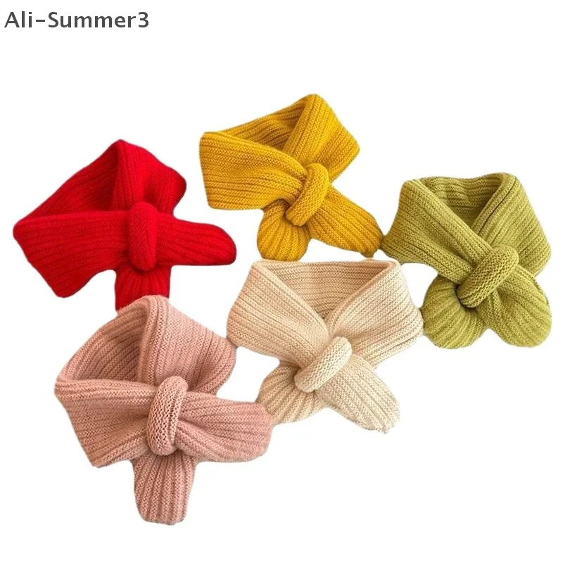 (YY) 1 قطعة وشاح أطفال محبوك ناعم شتاء دافئ الرضع طفل الرقبة الدافئة موضة الأطفال فتاة الصبي الأوشحة الطفل الصلبة منديل