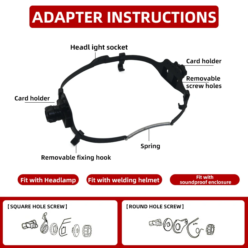 Sistem pemasangan helm Speedyloop pengganti adaptor helm cocok untuk sebagian besar helm las