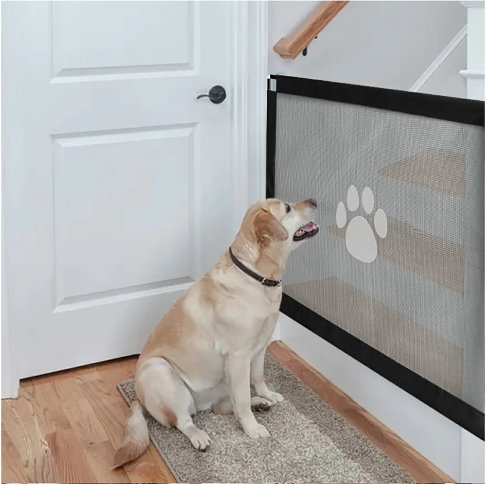 Portable Folding Magic Pet Gate Breathable Mesh Barrier Safety Fence Separation Guard for Dog Cat to Play and Rest Supplies