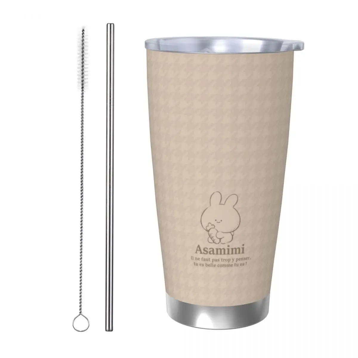 Asamimichaan Cute Asamimi 20oz Stainless Steel Insulated Thermal Coffee Car Cup Cold Hot Mugs Vacuum Flask
