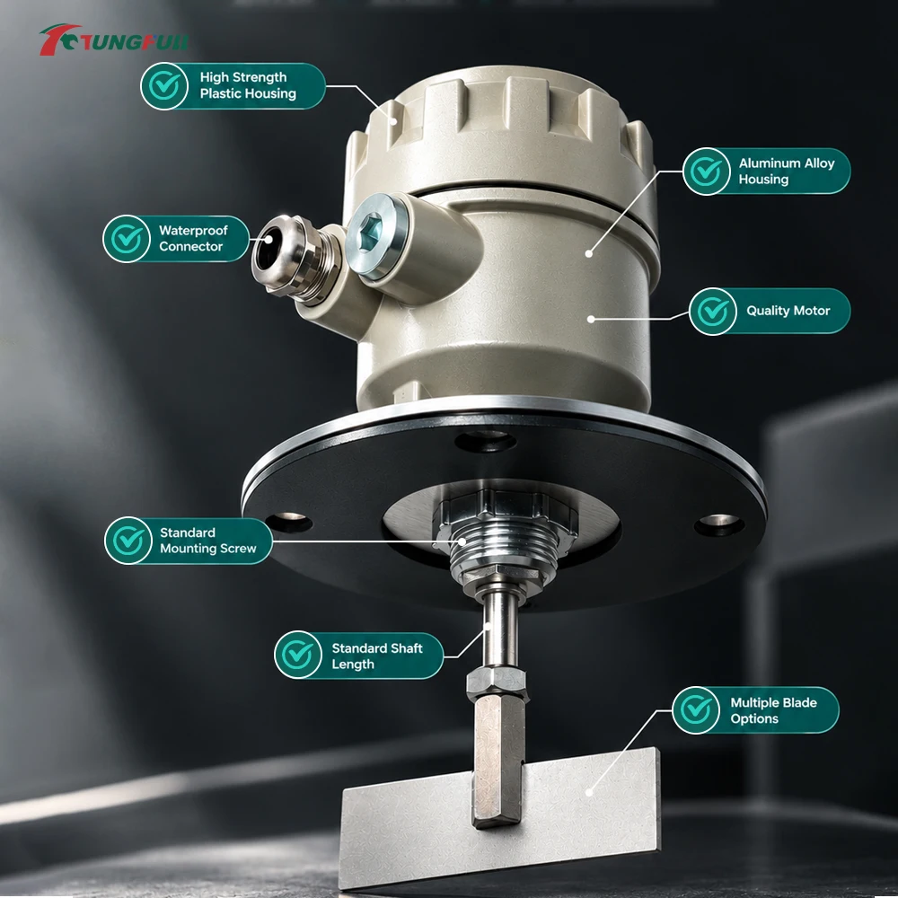 Rotary Level Switch Point Level Control Sensor for Solids Cement High Temperature Dust Explosion Proof Level Meter Alarm