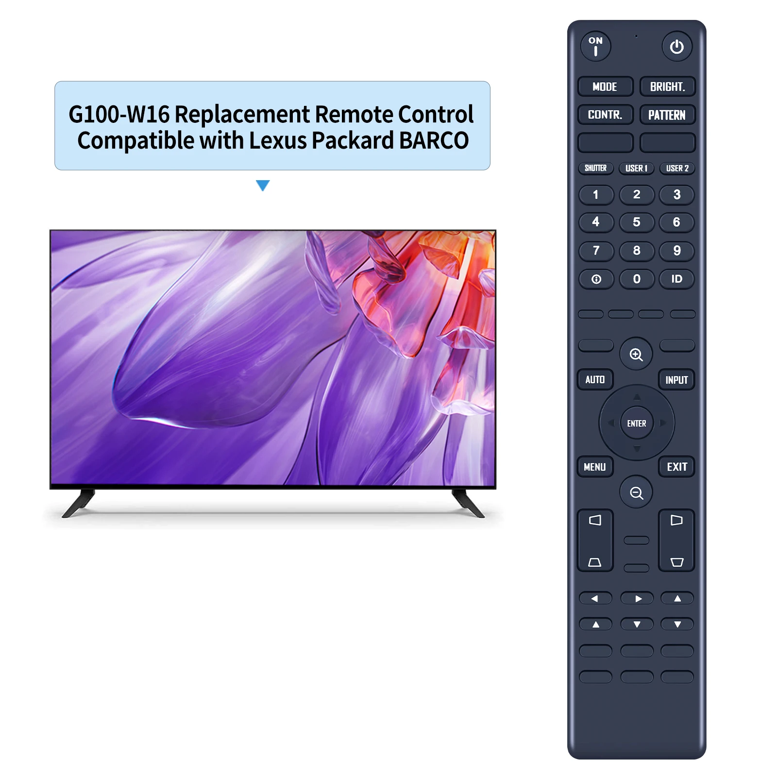 BARCO G100-W16 G100-W19 G100-W22 교체 리모컨, 45.7GW01G001, OPTOMA ZU920TST