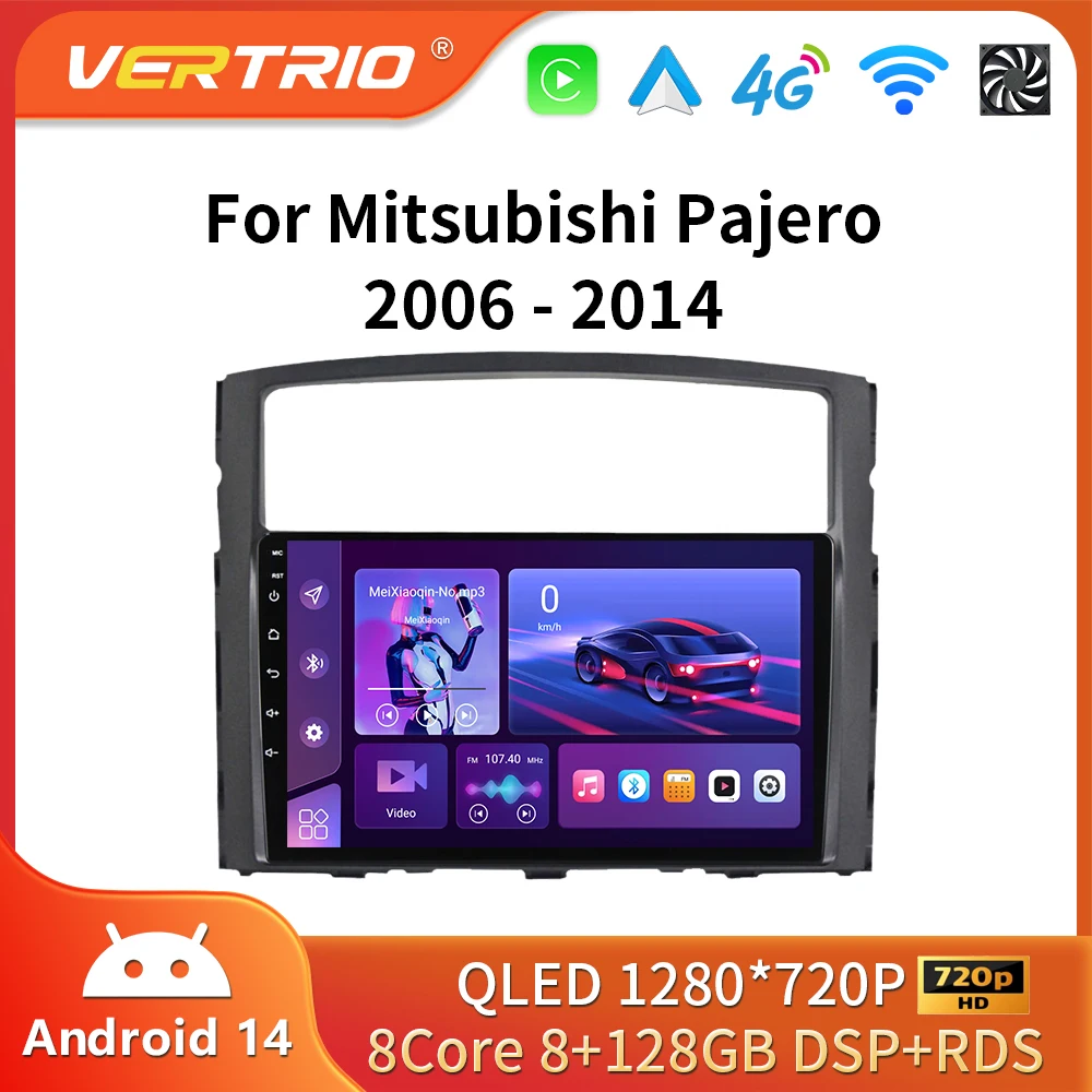 Autoradio Android pour Mitsubishi Pajero 4 2006 – 2014, lecteur multimédia automobile, Navigation GPS, Carplay, écran tactile stéréo automatique