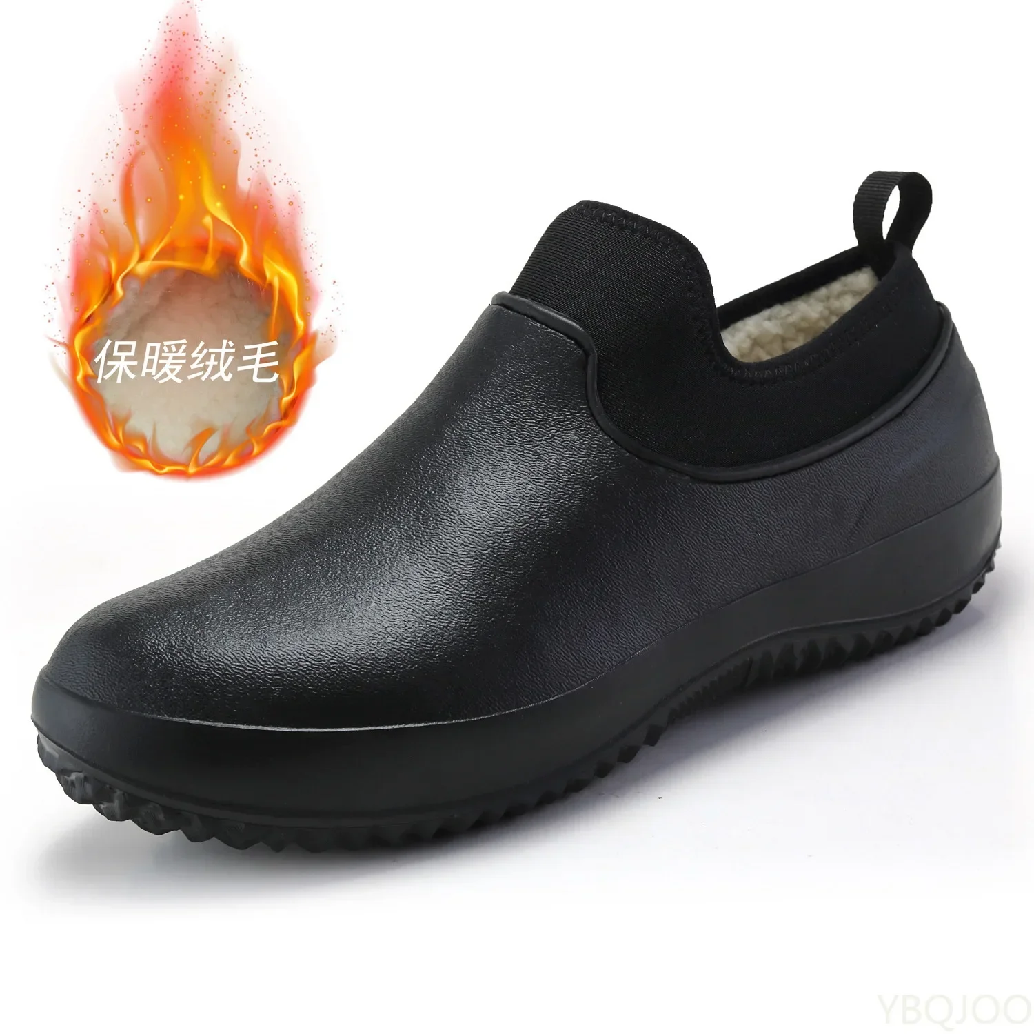 Mens Kitchen Working Shoes Non-slip Waterproof Chef Shoes Casual Unisex Work  Water  Rain Cotton Boots Plus Size