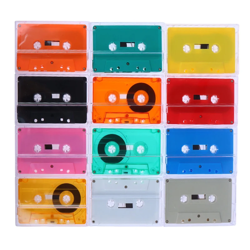 

1 Set Standard Cassette Color Blank Tape Player With 45 Minutes Magnetic Audio Tape Clear Storage Box For Speech Music Recording