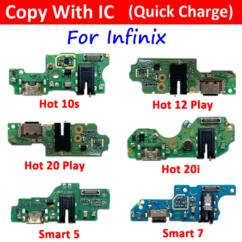 NEW USB Charger Charging Port Dock Connector Microphone Board Cable For Infinix Hot 10s 20i Smart 5 7 12 20 Play Zero X Pro Neo