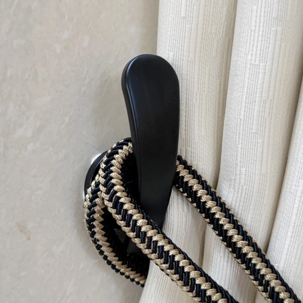 

2Pcs Curtain Wall Holder Zinc Alloy Drapery Hook Easy to Install Glossy Finish Home Office Use Curtain Hook Drapery Wall Holder