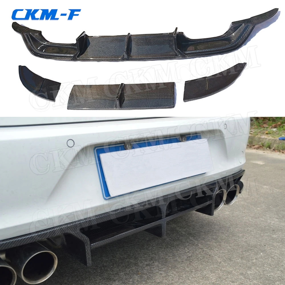 

Carbon Fiber Rear Bumper Exhaust Diffuser Lip guard plate Body Kit For VW Volkswagen Golf 7 MK7 VII Rline Hatchback 2014-2017